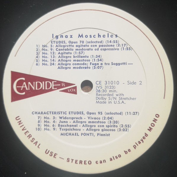 Ignaz Moscheles : Konzert Für Klavier Und Orchester In G-Moll, Op. 58 / Etüden, Op. 70 / Charakterstische Etüden, Op. 95 (LP, Album)
