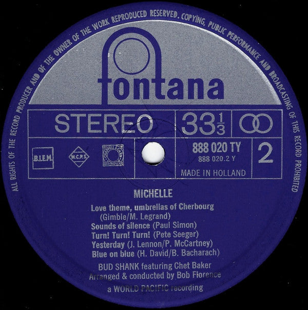 Bud Shank Featuring Chet Baker : Michelle (LP, Album)