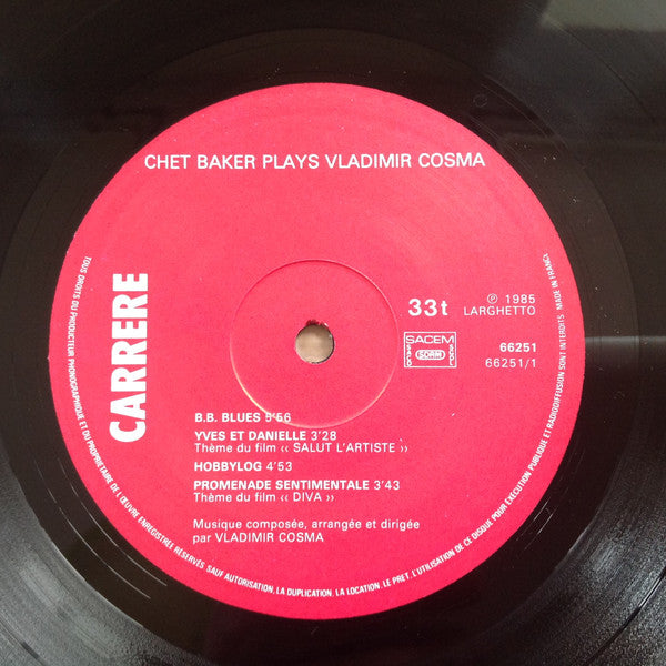 Chet Baker : Chet Baker Plays Vladimir Cosma (LP, Album)