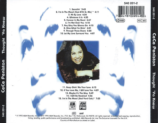Ce Ce Peniston : Thought 'Ya Knew (CD, Album)