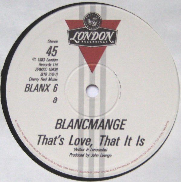 Blancmange : That's Love, That It Is (12", Single)