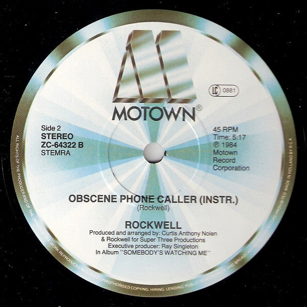Rockwell : Obscene Phone Caller (12", Maxi)