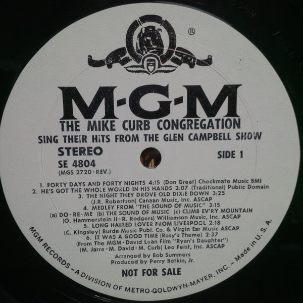 Mike Curb Congregation : Mike Curb Congregation Sing Their Hits From The Glen Campbell Show (LP, Album, Promo)