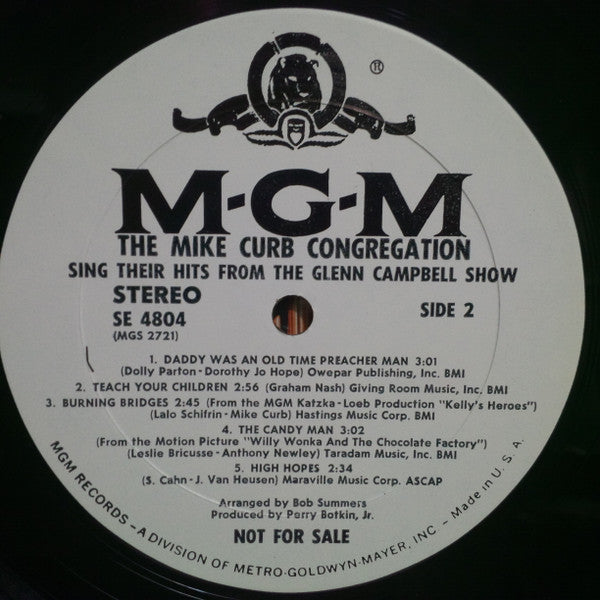 Mike Curb Congregation : Mike Curb Congregation Sing Their Hits From The Glen Campbell Show (LP, Album, Promo)