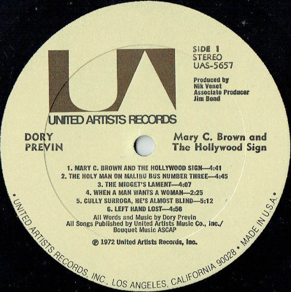 Dory Previn : Mary C. Brown And The Hollywood Sign (LP, Album, All)