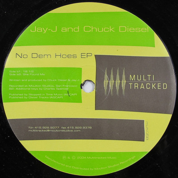 Jay-J & Chuck Diesel : No Dem Hoes EP (12", EP)