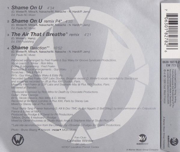 Ophélie Winter : Shame On U (CD, Maxi)