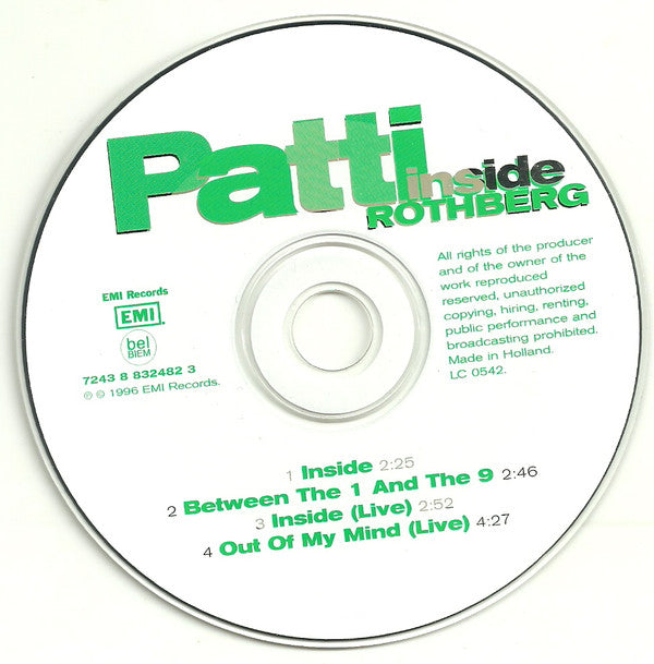 Patti Rothberg : Inside (CD, Single)
