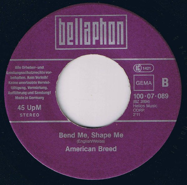 John Fred & His Playboy Band / American Breed* : Judy In Disguise (With Glasses) / Bend Me, Shape Me (7", Single)