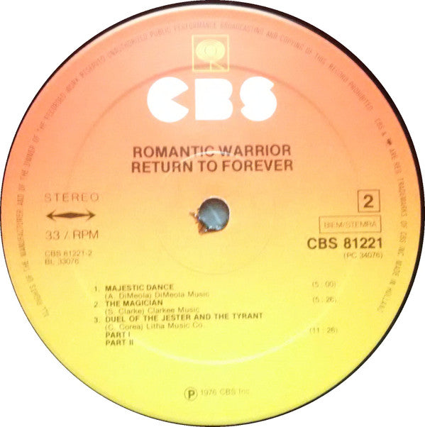 Return To Forever : Romantic Warrior (LP, Album)