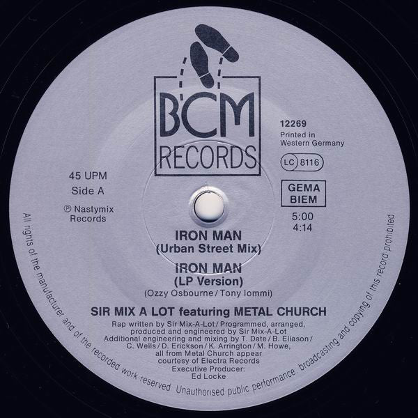 Sir Mix-A-Lot Featuring Metal Church : Iron Man (12", Maxi)