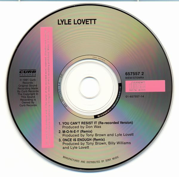 Lyle Lovett : You Can't Resist It (CD, Single)