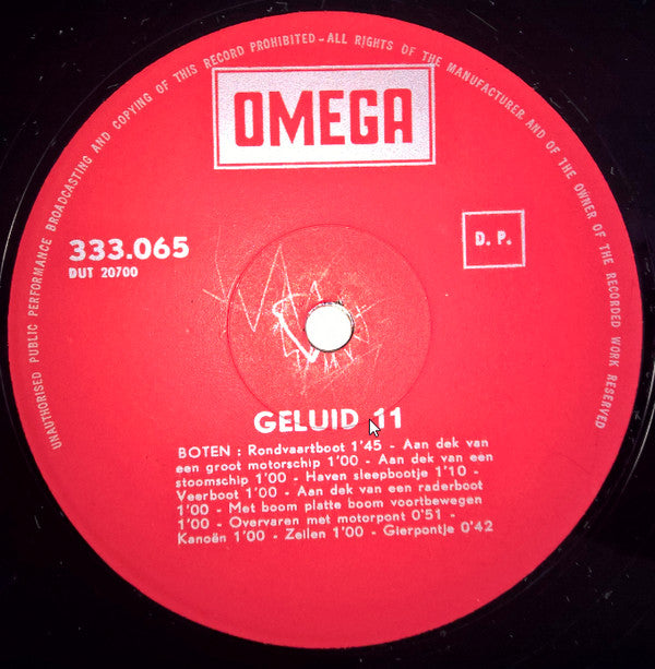 No Artist : Geluid Voor Amateur-Filmers En Geluidsjagers 11: Boten- Vakantie Geluiden (LP)