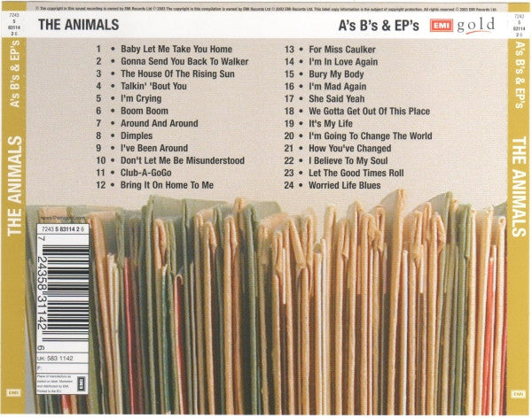 The Animals : A's B's & EP's (CD, Comp, EMI)