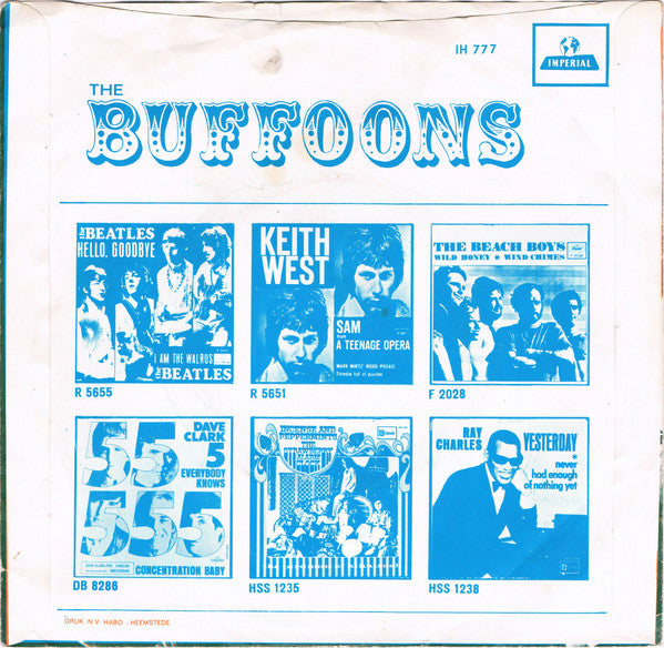 The Buffoons : It's The End / Maria (From West Side Story) (7", Single, Gre)