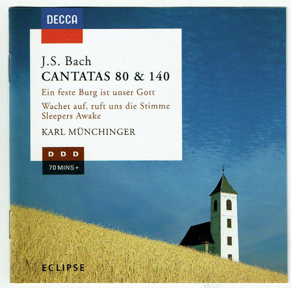 Johann Sebastian Bach / Tom Krause, Gösta Winbergh, Julia Hamari, Gabriele Fontana, Stuttgarter Hymnus-Chorknaben, Stuttgarter Kammerorchester, Karl Münchinger : Cantatas No. 80 "Ein' Feste Burg Ist Unser Gott" /  No. 140 "Wachet Auf, Ruft Uns Die Stimme" (CD, Album, RE)