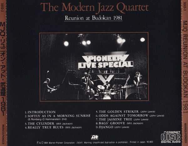 The Modern Jazz Quartet : Reunion At Budokan 1981 (CD, Album, RE, Tar)