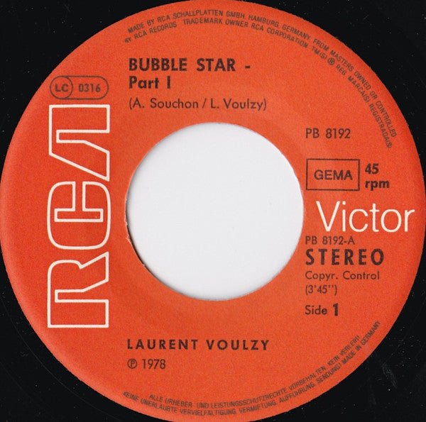 Laurent Voulzy : Bubble Star (7", Single)