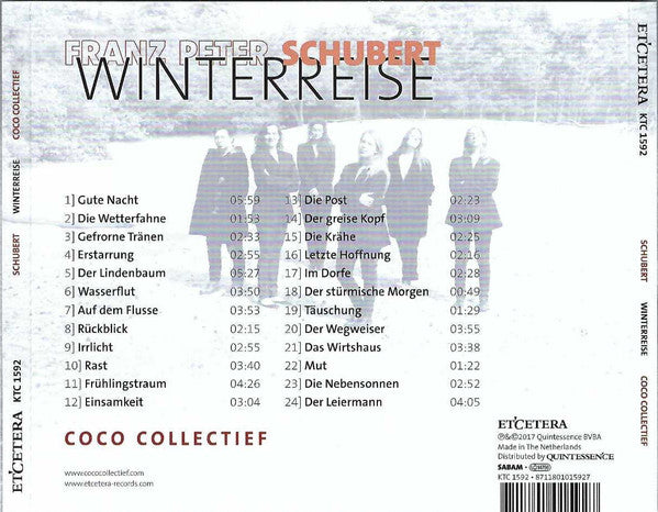 Franz Schubert - Coco Collectief : Winterreise (CD, Album)