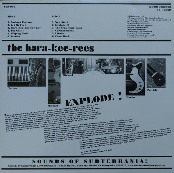 The Hara-Kee-Rees : Explode ! (LP, Album)