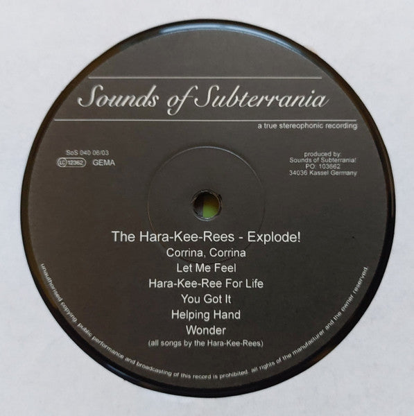 The Hara-Kee-Rees : Explode ! (LP, Album)
