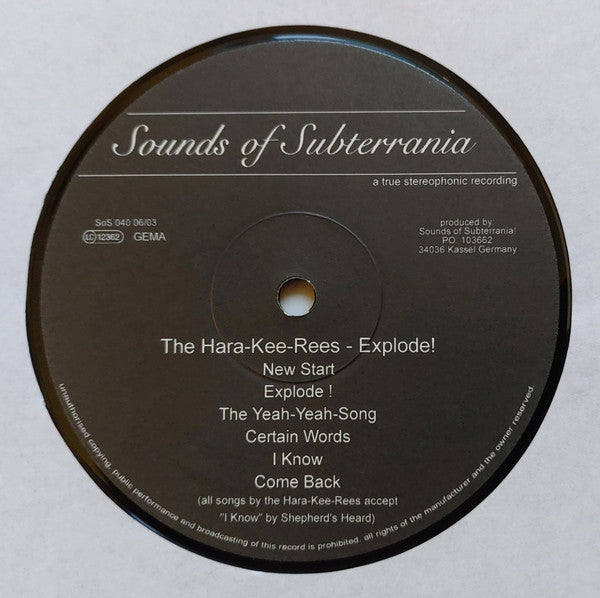 The Hara-Kee-Rees : Explode ! (LP, Album)