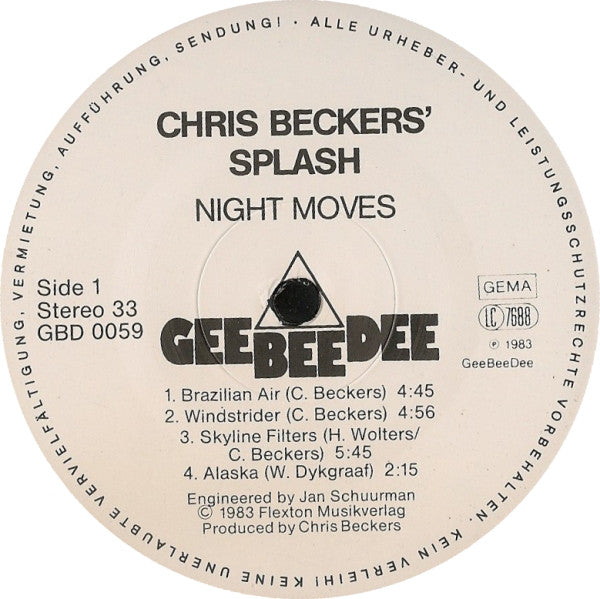Chris Beckers Splash : Night Moves (LP, Album)