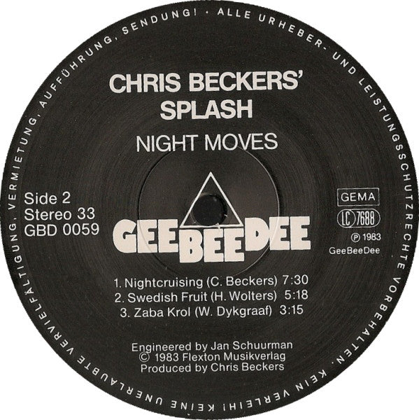 Chris Beckers Splash : Night Moves (LP, Album)