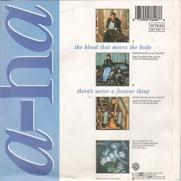 a-ha : The Blood That Moves The Body (7", Single, Adr)
