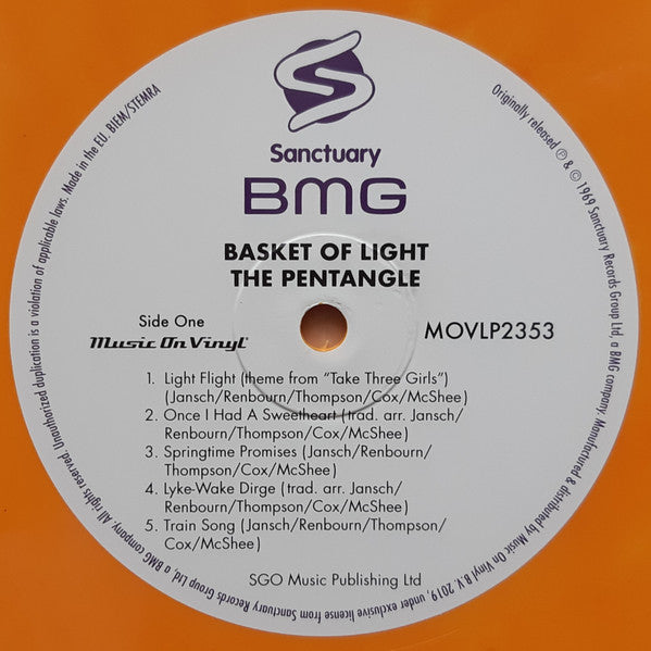 Pentangle : Basket Of Light (LP, Album, Ltd, Num, RE, RM, Ora)