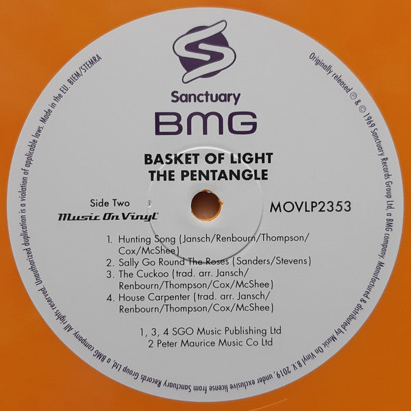 Pentangle : Basket Of Light (LP, Album, Ltd, Num, RE, RM, Ora)