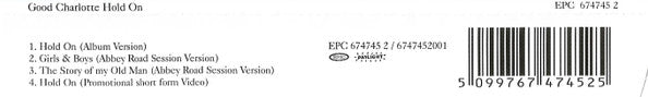Good Charlotte : Hold On (CD, Single, Enh)