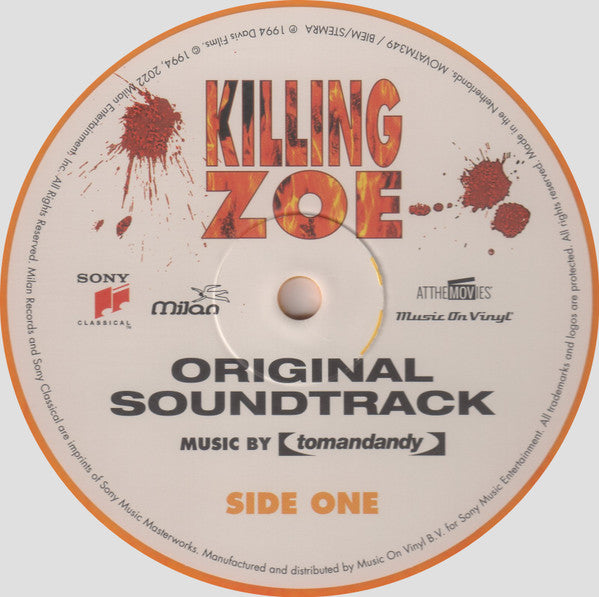 Tomandandy : Killing Zoe (Original Soundtrack) (LP, Album, Ltd, Num, RE, Ora)