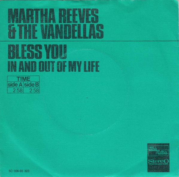 Martha Reeves & The Vandellas : Bless You (7", Single)