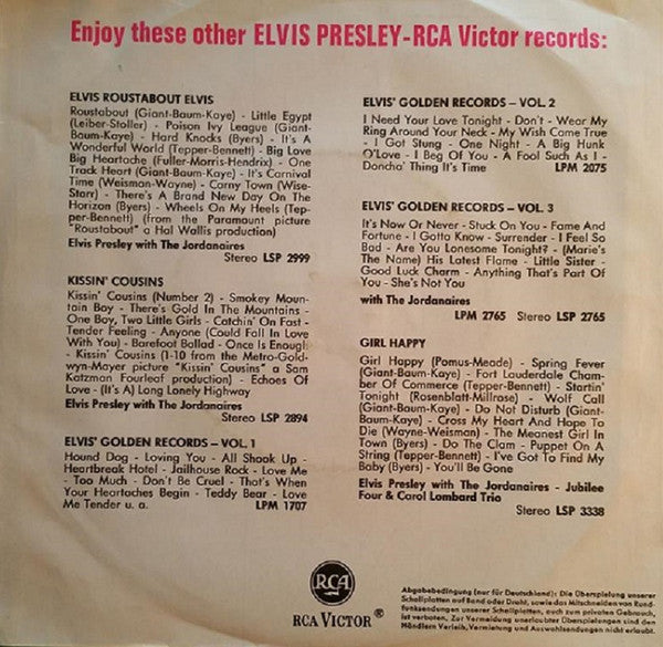 Elvis Presley : Crying In The Chapel / I Believe In The Man In The Sky (7", Single)