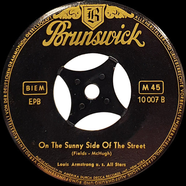 Louis Armstrong And His All-Stars : New Orleans Function / On The Sunny Side Of The Street (7", EP, Mono, RP, 8. )