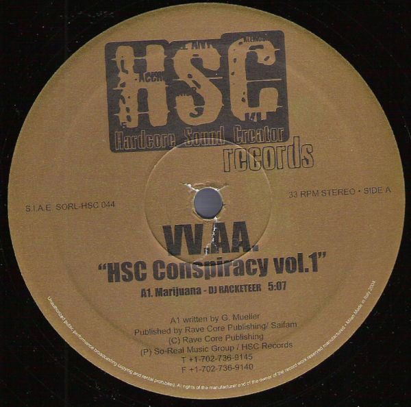 DJ Racketeer / Atrax Team / Gabbaextended : HSC Conspiracy Vol. 1 (12")