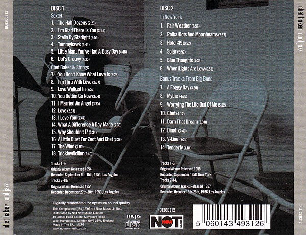 Chet Baker : Cool Jazz (2xCD, Comp, RM)