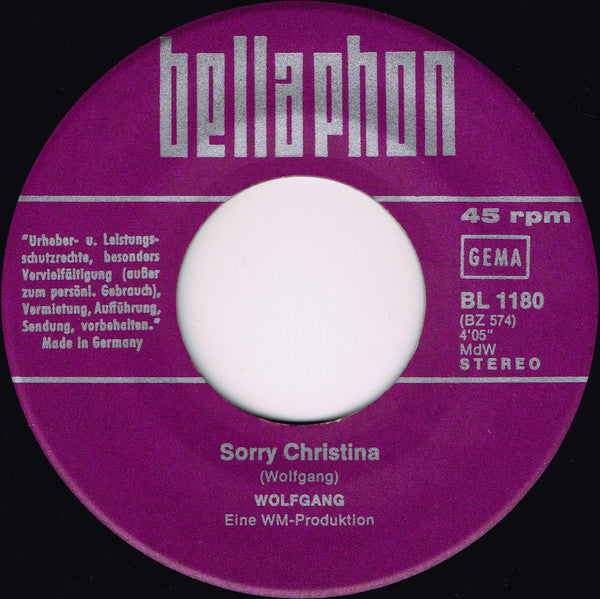 Wolfgang Hofer : Song For Julia  (7", Single)
