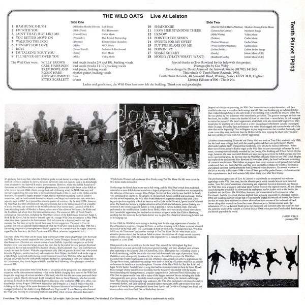 The Wild Oats : Live At Leiston (LP, Mono, Ltd, Num)