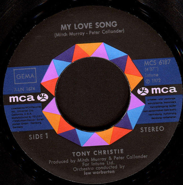 Tony Christie : My Love Song (7", Single)
