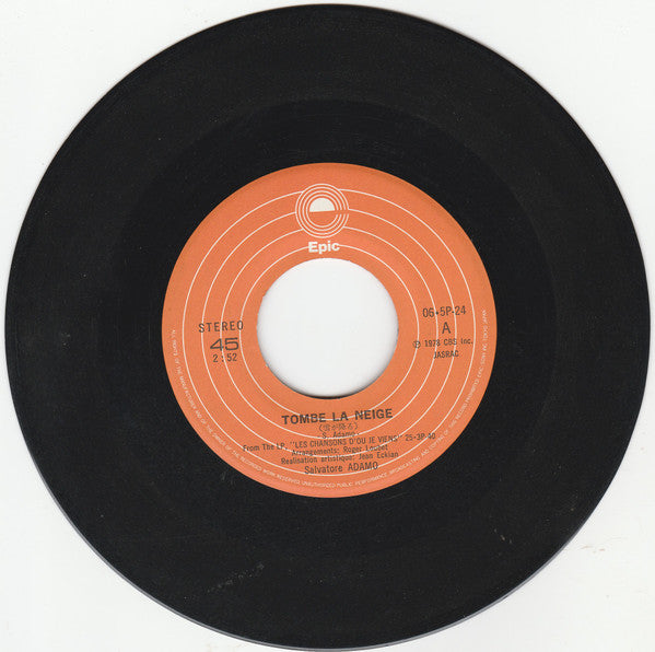 Adamo : Tombe La Neige / La Nuit (7")