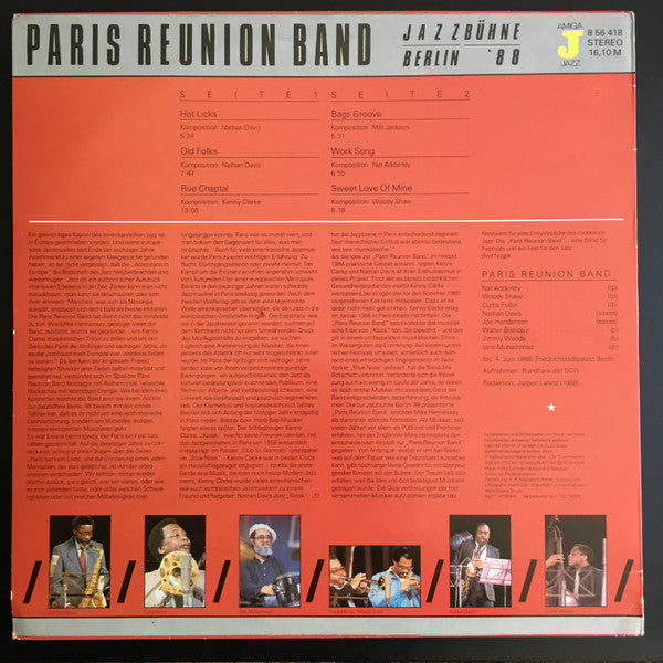 Paris Reunion Band : Jazz Bühne Berlin '88 (LP, Album)