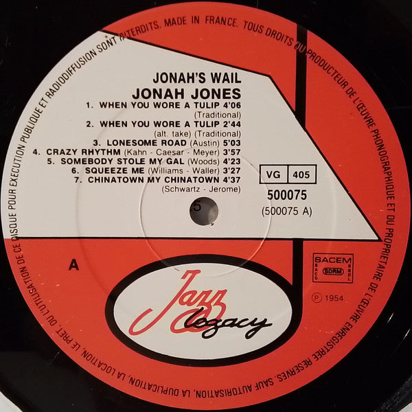 Jonah Jones : Jonah's Wail (LP, Comp)