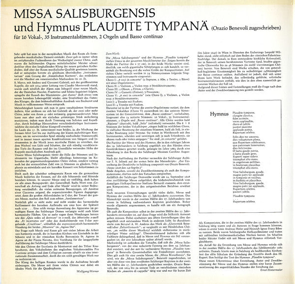 Escolania & Capella De Música Montserrat, Tölzer Knabenchor, Collegium Aureum, Ireneu Segarra OSB : Missa Salisburgensis A 53 Voci (LP, Album, Gat)