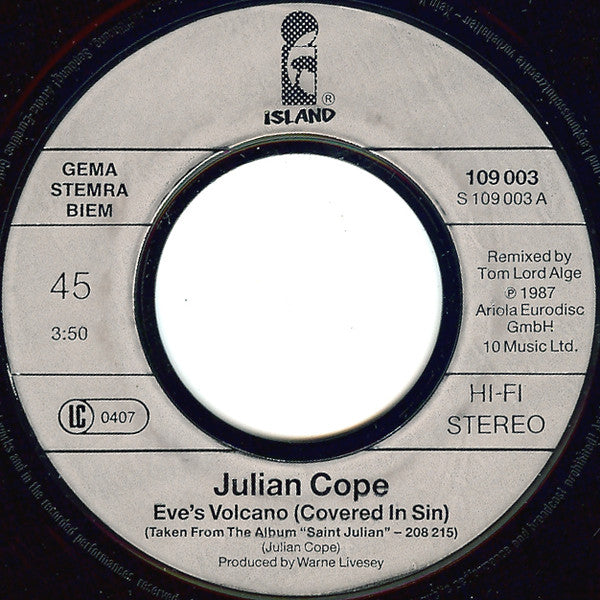 Julian Cope : Eve's Volcano (Covered In Sin) (7", Single)