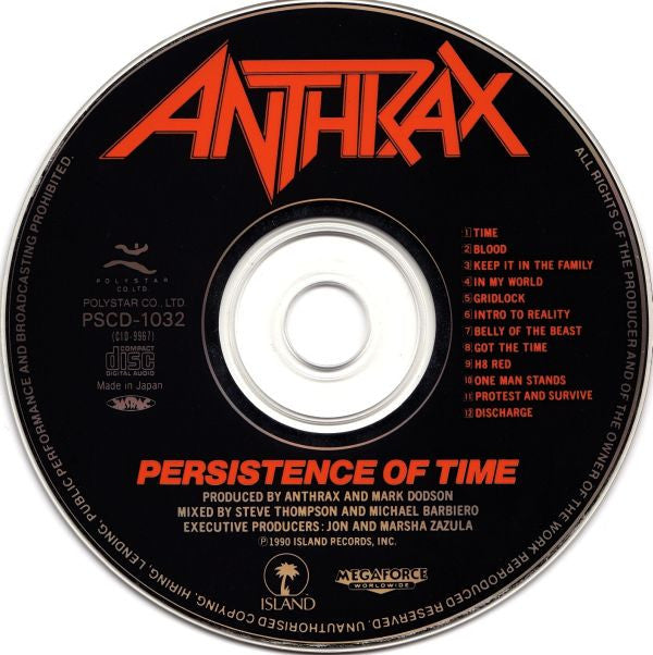 Anthrax : Persistence Of Time (CD, Album)