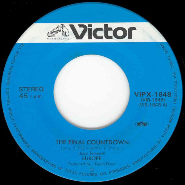 Europe (2) : The Final Countdown (7", Single)