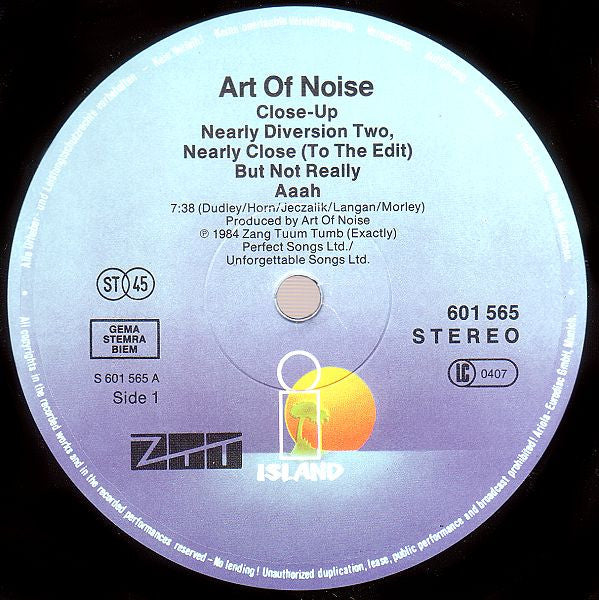 The Art Of Noise : Close-Up / Close-Up (Hop) (12", Maxi)