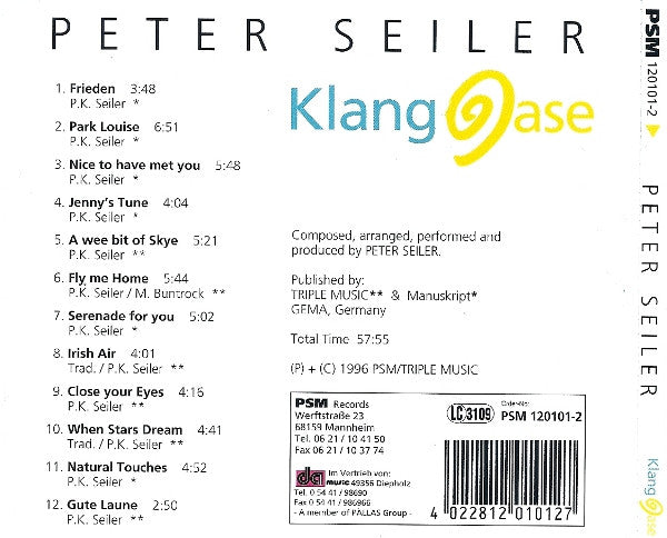 Peter Seiler : Klangoase (CD, Album)